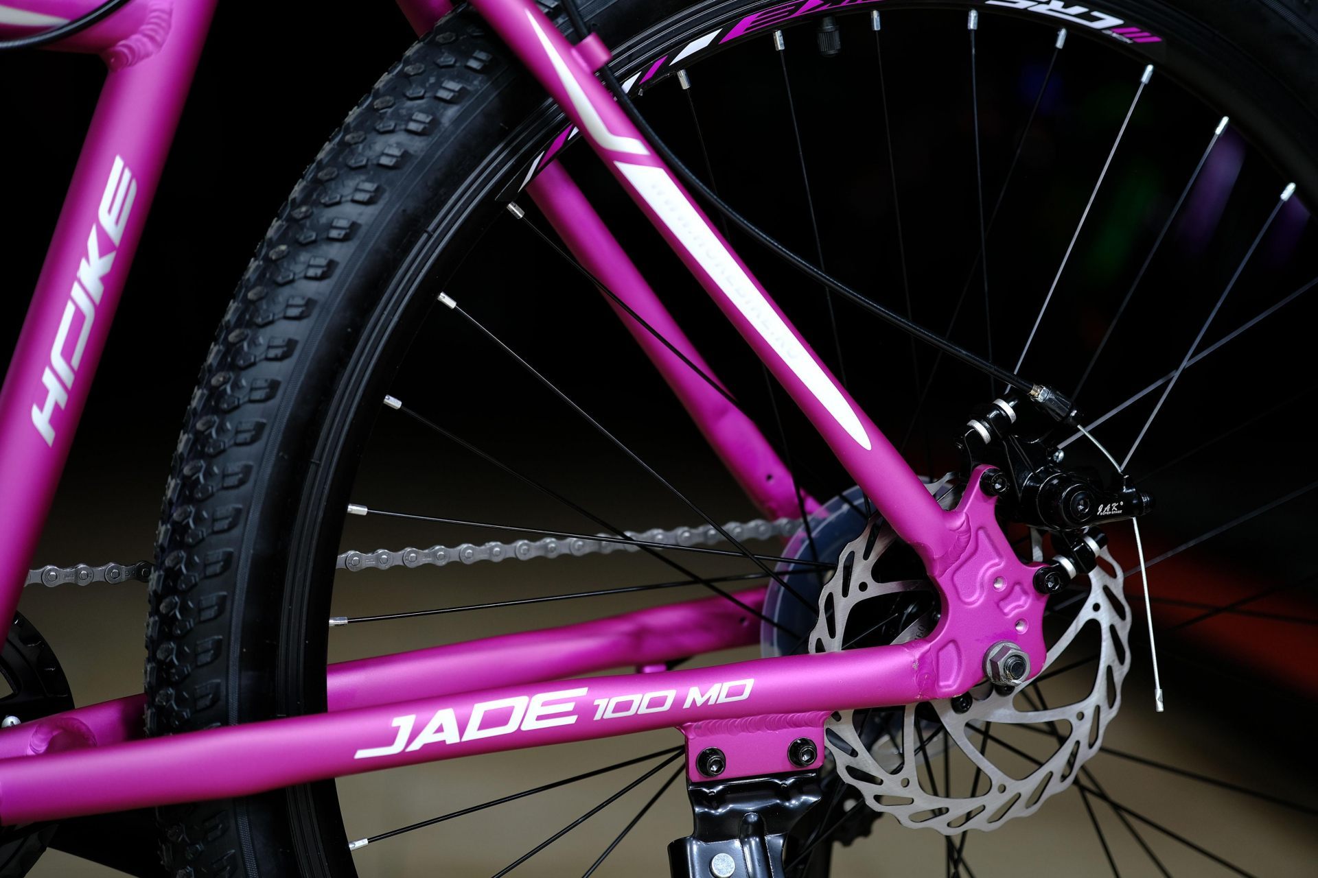 Тормоз дисковый механический JAK 160мм
 HOKE Jade 100 MD матовый фиолетовый-белый 17